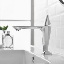 Becola Waschtischarmatur, schwarz verchromtes Badezimmer, Einhebelmischer, flacher runder