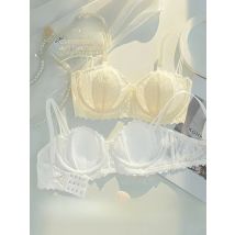 32/34 Französisch Sexy Reine Kaninchen Ohren Tasse Push-up Unterwäsche Weibliche Sommer Dünne Große Brust Kleine Brust Enge Anti-schlaffe Spitze Bh Abdeckung