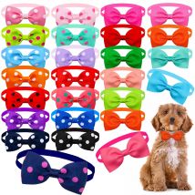 10/20PCS Hund Zubehör Einstellbare Bowtie Für Kleine Hund Katze Einfarbig Polka Dot Stil Fliege Halskette Hundesalon liefert