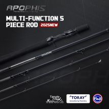 CYLIUS 5 sezioni Apophis Travel Bass Fishing Longcast Heavy Power Canna da pesca portatile multiuso multiuso per viaggio
