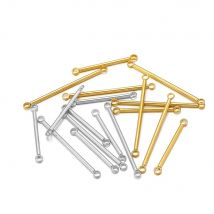 10 Stück vergoldeter Edelstahl dünner Stabstreifen Ohrringverbinder Bar Links Charms für Armband Halskette Schmuckherstellung Bulk