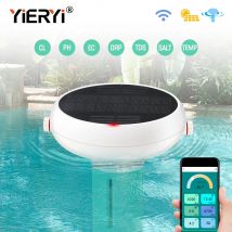 WiFi Solar Floating Schwimmbad Wasserqualitätstester PH Chlor TDS ORP Salz EC Temp Monitor für Spa Echtzeitdaten und Warnungen