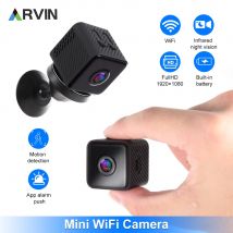 ARVIN Cámara inalámbrica Mini cámara WiFi HD 1080P Visión nocturna para el hogar Videocámara con detección de movimiento