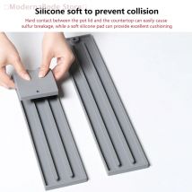 【M】Topfdeckel-Aufbewahrungsmatte aus Silikon, Organizer, leicht, flexibel, effektive Wasserentwässerung, Arbeitsplattenmatte, rutschfeste Rillen