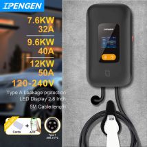 IPENGEN Typ1 EV-Ladestation 32A 40A 50A EVSE Wallbox APP-Funktion 7,6 kW 9,6 kW 12 kW Ladestation Elektrofahrzeug Auto