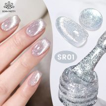 BORN PRETTY Silver Reflective Cat Magnetic Gel Nail Polish 10ml Varnis Semi Permanent Super Sparkle Gorgeous Nail Art Manicure