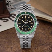Watchdives WD6542 38 mm Tauch-Herrenuhr GMT NH34 mechanisches Uhrwerk Bubble Domed Sapphire 100 m wasserdichte Edelstahluhren
