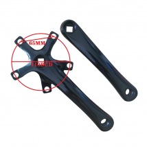 Quadratisches Loch Rennrad Kurbel Faltrad Teile MTB Kurbelgarnitur Schwarz 5 Blots 170 mm 165 mm