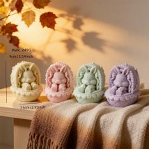 Ostern Home Dekoration Kaninchen Kerzenform Niedliches Kaninchen in der Wiege Kerze Silikonform Hase Silikon Sojawachsform