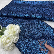 Wholesale Newest Gray Water Soluble Milk Silk Lace Fabric African Guipure Lace With Elegant Full Floral Embroidery Party Season