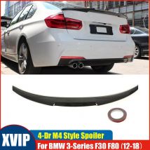 Xvip gloss carbon 4-dr m4 stil kofferraum spoiler flügel für bmw 3er f30 330i 335i f80 m3 12-18 sedan kofferraum spoiler boot flügel lippe