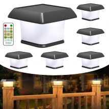 Intelamp Outdoor Solar Post Light,Solar Post Cap Zaun Licht mit Fernbedienung, dreifarbig einstellbar, wasserdicht Outdoor Solar