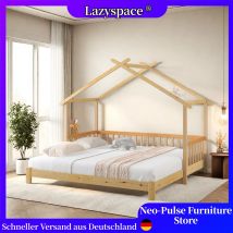 Lazyspace Letto allungabile per casa sull'albero, struttura letto per bambini estraibile a leva, letti di giorno singoli e doppi, puro legno massello, 200x90 cm