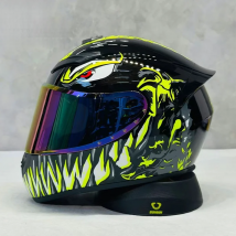 High Quality Green Venom Full Motorcycle Helmet DOT with Advanced Ventilation System and Removable Liner for All Season Comfort