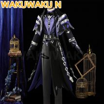 Flins Cosplay Spiel Genshin Impact 【S-3XL】WakuWaku-N Herrenkostüm Kyryll Chudomirovich Flins Halloween Cosplay Plus Size Perücke