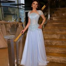Maßgeschneiderte Abendkleider mit Strasssteinen und Jacke, Spitzenoberteil, Korsett, Chiffon, Hochzeitsgast-Outfit, abgestufte Taille, Vestidos De Fiesta