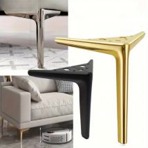4 Stück 18 cm schwarz-goldene Sofabeine, Metallmöbelbeine, Set mit 4 Beinen, Sofabeine, Schminktischbeine, langlebige Beine