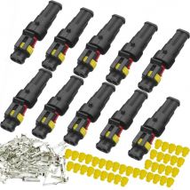 10er-Pack 2-polige Kabelverbinder, 16 AWG, wasserdichte elektrische Kfz-Steckverbinder, männliche und weibliche Kabelverbinder für PKW und LKW