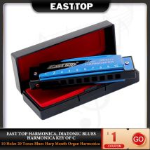 EASTTOP T003 Diatonic Blues Mundharmonika Key von C 10 Löcher 20 Töne Blues Harfe Mund Orgel Mundharmonika Für Anfänger Profis