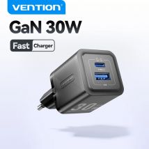 Caricabatterie rapido Vention GaN 30W per iPhone 16 15 14 13 12 Caricatore PD3.0 per iPad Pro Xiaomi Samsung Caricatore per telefono cellulare USB tipo C