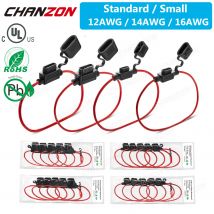 5 stücke Auto Auto Klinge Inline Arten ATC ATO Medium ATM Kleine Sicherung Wasserdichte Halter Fall Motor Tap Schlag 12V 32V 12 14 16 AWG Draht
