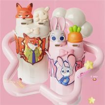 Disney Nice/Judy Double Drink Thermosbecher, 550 ml, Edelstahl-Vakuumflasche, tragbar, säure- und alkalibeständig, umweltfreundlich