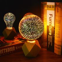 Zimmer 3D Bunte Schreibtisch Dekor Retro Feuerwerk Effekt LED Glühbirne E27 Vintage LED Glühbirne Hochzeit Nachtlampe ST64 A60 G80 G95 G125