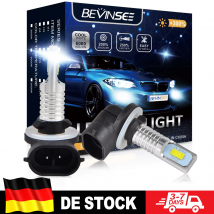 BEVINSEE 881 H27W/2 Kit fendinebbia a LED 6000K Luce bianca Alogena ad alta luminosità Dimensioni Plug and Play Lampadina LED senza ventola per Auto 12V