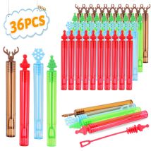 12/36 Stück Weihnachtsblasen-Zauberstab, Seifenrohr, leere Flasche, 2025, Weihnachtsdekoration, Neujahr, Kinder, Geschenk, Kindergeburtstag, Gastgeschenke, Spielzeug