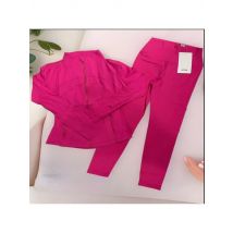 Yoga Suit Set Stand Collar Long Sleeve Jacket Plus Nine-point Pants Yoga Elastic Breathable Running Fitness Suit for Women