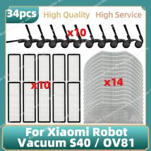 Compatible For Xiaomi Robot Vacuum S40 / OV81 Vacuum Replacement Parts Side Brush HEPA Filter Mop Cloth Accessories