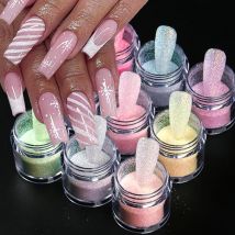 9 Boxes Shimmer Sugar Nail Powder Iridescent Pigment Pink Blue Sand Nail Glitter Powder Nail Art Glittering Decorations Manicure