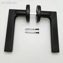 1 Paar schwarze Scheunentürgriffe aus Metall, doppelseitiger Innentürgriff, Balkon, Gang, Türgriffe, Heim-Hardware-Zubehör