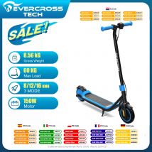 EVERCROSS TECH E6 Monopattino Elettrico per Bambini, E-Scooter Leggero da 7" per Bambini dai 6 ai 12 Anni, Monopattino Elettrico con un'Autonomia fino a 15 km e Luci a 7 Colori, 3 Modalità di Velocità