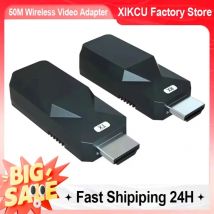 50M HDMI-Compatible Wireless Video Transmitter and Receiver Extender Display Adapter Cable Screen Mirror for Camera PC To TV