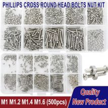 Kleine Schrauben Edelstahl Brillen Uhr Schraube Muttern Set Phillips Kreuz Rundkopf Motherboard PCB Schrauben Kit M1 M1,2 M1,4 M1,6