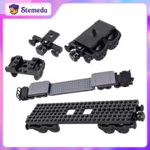 MOC City Train Base Wheel Tracks Obere Grundplatte Bausteine Ziegel Zusammengebaute technische Teile DIY für Legoeds EV3 4025 92336