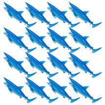 16Pcs PVC Shark for Drinking, Hollow Shark Decor Filled Flavor Syrup for Whiskey Cocktail Ocean Theme Party Drinkware Accessory