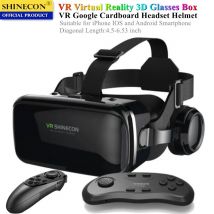 G04E Occhiali VR per realtà virtuale Stereo Google Cardboard BOX Cuffie VR Casco Orologio Video e gioco 3D per cellulare, Supporto Gamepad