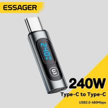 Essager 240W Adapter USB C typu C do USB C 3.0 2.0 OTG Złącze Cyfrowy wyświetlacz Adapter danych 100W Dla Macbook Pro Air Samsung
