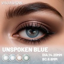 Visuashow 2 Stück farbige Myopie-Kontaktlinsen, 1 Paar farbige Kontaktlinsen für Schönheit, 6 Monate, natürliche Kontaktlinsen mit Dioptrien