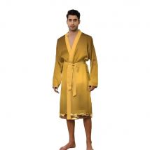 Abito da uomo Monete d'oro 3D e dollari USA Stampato Accappatoio sottile a maniche lunghe Cintura regolabile Camicia da notte universale ampia per quattro stagioni