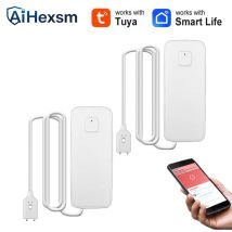 Tuya APP WiFi Smart Wasser Leck Sensor Wasser Überlauf Niveau Detektor 80dB Sound Alarm System Flut Leckage Sensor Remote Monitor