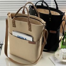 Hylhexyr 2024 Casual Canvas Tote Damen Handtaschen Baumwolle Schulter Umhängetaschen Einkaufstasche Geldbörse mit Reiß verschluss