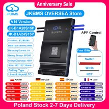 JKBMS B1A20S15P V19 Smart BMS 8S-24S Supporto BT RS485 1A Corrente 20V-100V 150A Bilanciamento attivo BMS per LiFePo4 Li-Ion Lto Batteria