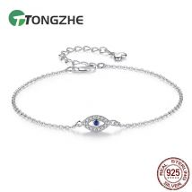 TONGZHE Damen-Armband mit bösem Blick, 925er-Sterlingsilber, Armbänder, CZ, glücklicher Türkei-Schmuck für ein Paar, Armbänder für Frauen, Pulsera