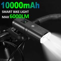 NEWBOLER inteligentna lampka rowerowa przednia 10000mAh lampka rowerowa 6000 lumenów wodoodporne