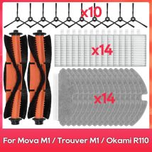 Passend für ( Dreame Mova M1 / Trouver M1 / Okami R110 / ROPO Laser Slim / Kewbily DL30 Pro ) Seitenbürste Filter Wischtuch Zubehör Teil