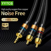 RCA-Kabel HiFi-Stereo 3,5 mm auf 2RCA-Audiokabel für Verstärker, Mobiltelefon, Computer, Desktop-Audio, AUX, RCA-Buchse, 3,5 Y-Splitter