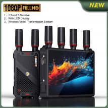 Nuovo trasmettitore e ricevitore HDMI wireless con display che supporta l'uso di batterie NP-F per streaming live e monitoraggio